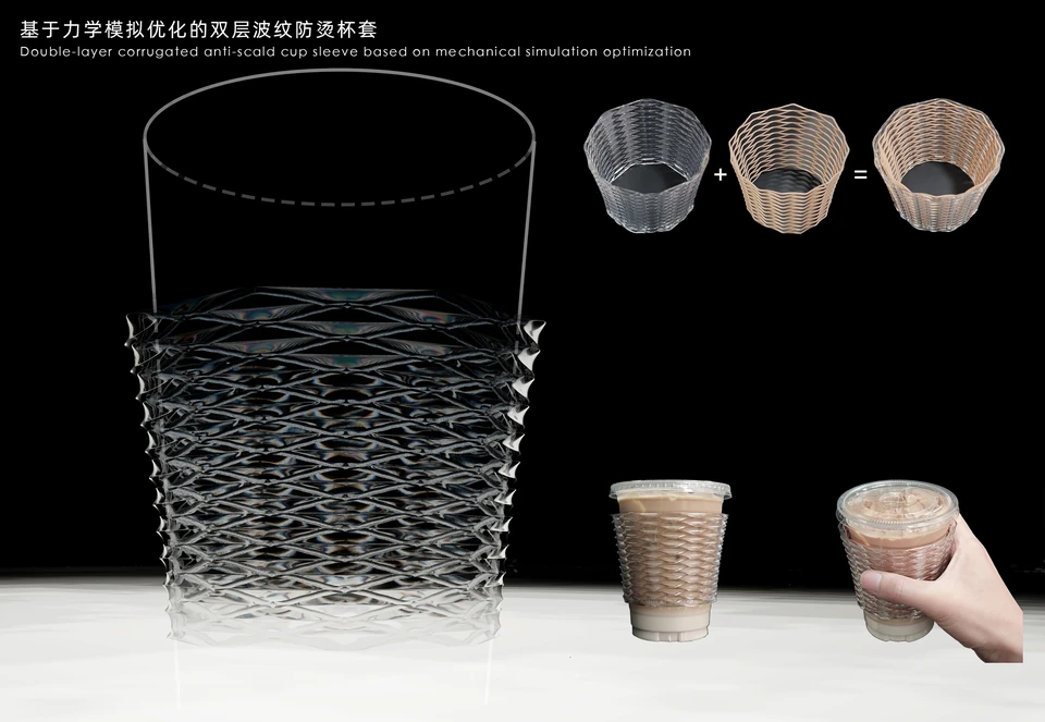 双层波纹防烫杯套 / Double-layer corrugated cup sleeve