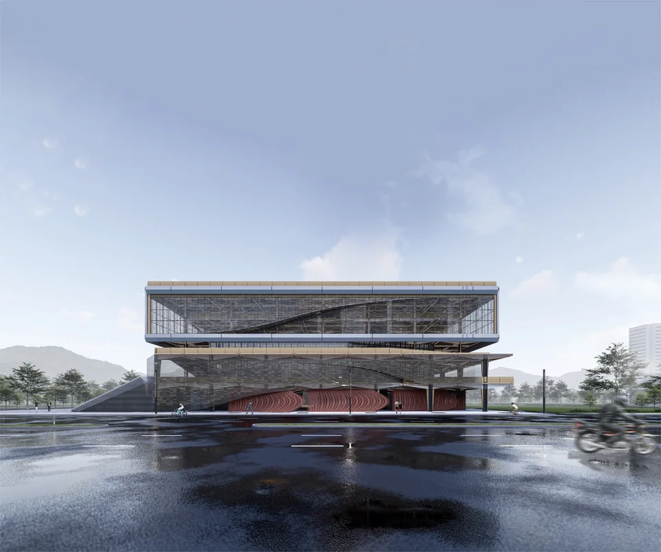 沿街立面透视 / Street elevation perspective
