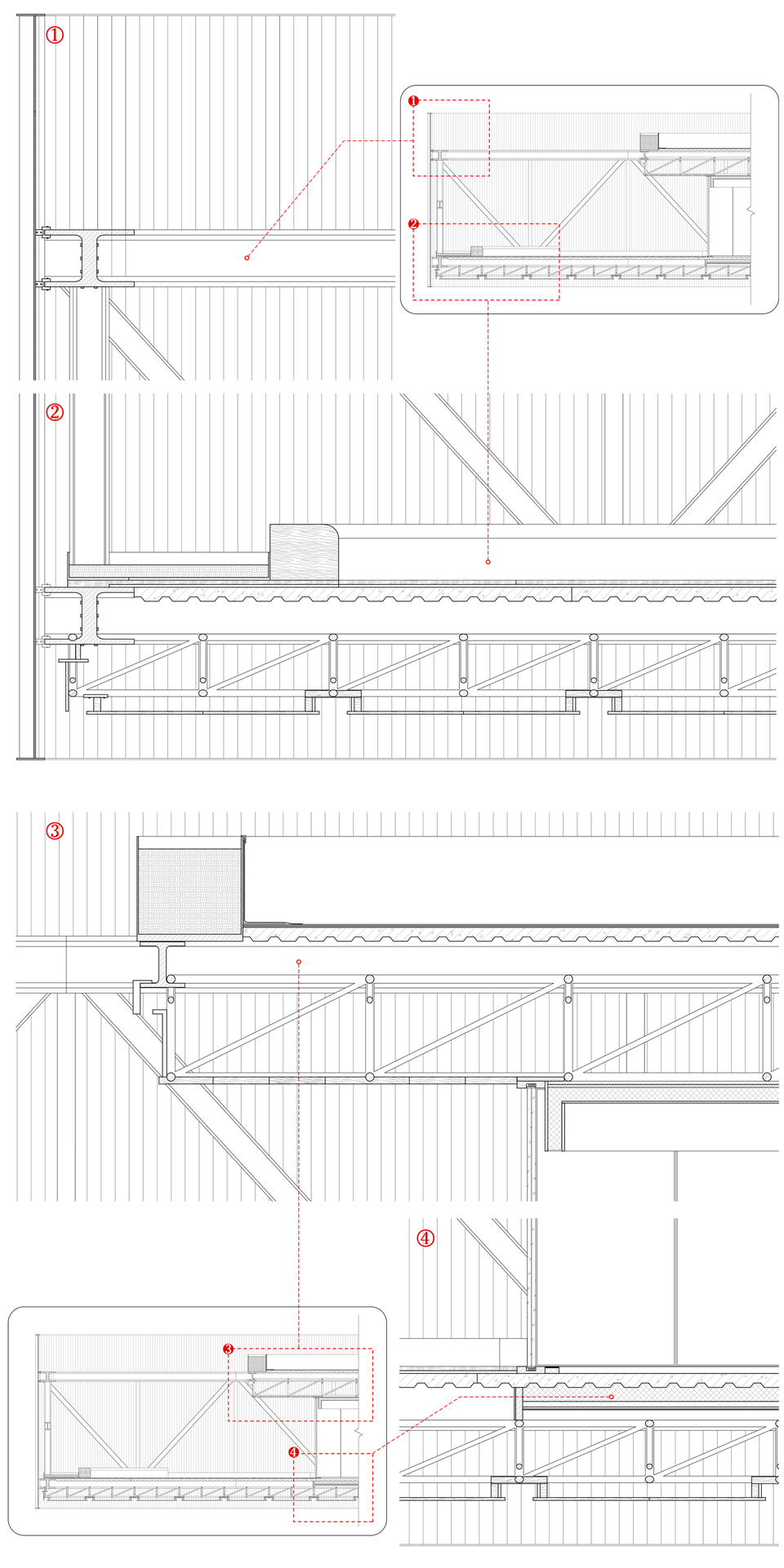 架空平台节点构造 / Elevated platform construction details